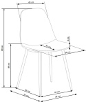 Halmar K387 krzesło Beżowe tkanina sztruks/stelaż metal Czarny