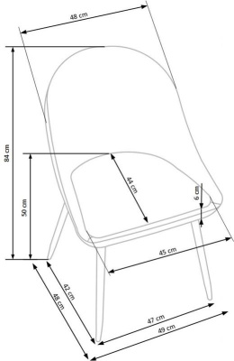 Halmar K406 krzesło jasno brązowe ekoskóra /czarne stal malowana proszkowo