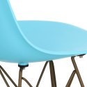 D2.DESIGN Krzesło P016 PP Gold ocean blue