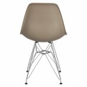 D2.DESIGN Krzesło P016 PP tworzywo mild grey beżowe, chromowane nogi metalowe nowoczesne i funkcjonalne