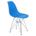D2.DESIGN Krzesło P016 PP niebieskie, chromowane n ogi