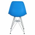 D2.DESIGN Krzesło P016 PP niebieskie, chromowane n ogi
