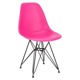 D2.DESIGN Krzesło P016 PP Black dark pink, Różowe nogi metal czarne