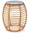 Halmar BARREL ława rattan synt. naturalny-czarny