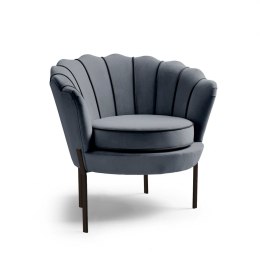 Halmar ANGELO fotel wypoczynkowy popielaty / czarny materiał: tkanina - velvet / stal malowana proszkowo