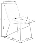 Halmar K454 krzesło popielaty tkanina velvet / stal czarny