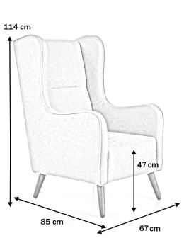 Halmar CHESTER 2 fotel wypoczynkowy bordowy (tkanina Vogue) - tapicerowany - nogi drewno lite - wysokie oparcie - fotel uszak