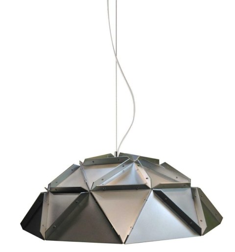 Lampa wisząca SPUTNIK metalowa - srebrbrna na zewnątrz, biała wewnątrz