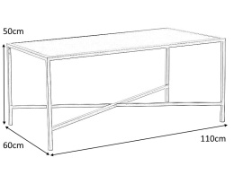 SIGNAL ŁAWA OSAKA A SZKŁO HARTOWANE CZARNY/CZARNY METAL 110X60