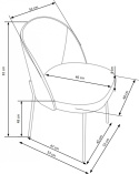 Halmar K451 krzesło popielaty / jasny orzech - tkanina / sklejka gięta + okleina naturalna / stal