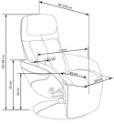 Halmar OPTIMA recliner fotel rozkładany czarny materiał: eco skóra / PVC