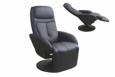 Halmar OPTIMA recliner fotel rozkładany czarny materiał: eco skóra / PVC