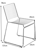 KRZESŁO GEOMETRYCZNE DILLY Black Intesi CZARNE METALOWE NA PŁOZACH DO RESTAURACJI KUCHNI JADALNI