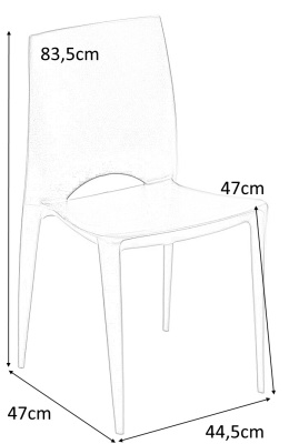 D2.DESIGN Krzesło Bee czarne tworzywo PP można sztaplować lekkie i uniwersalne