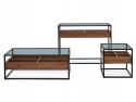 SIGNAL ŁAWA HARMONY A SZKŁO HARTOWANE TRANSPARENTNY + PŁYTA LAMINOWANA ORZECH/ METAL CZARNY 110X55