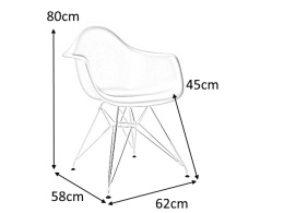 D2.DESIGN Krzesło Fotel P018 PP tworzywo białe, nogi metal chrom HF funkcjonalne i nowoczesne