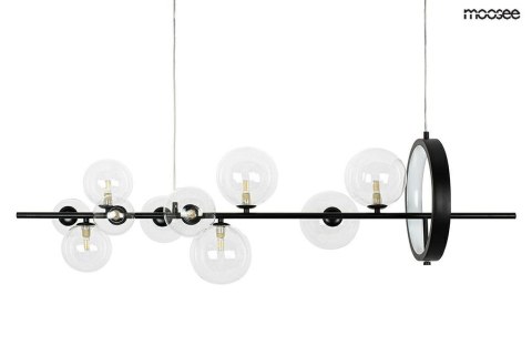 LAMPA WISZĄCA ALURE LINE 120 LED + 10xG9 Moosee MOOSEE CZARNA METAL KLOSZE PRZEZROCZYSTE