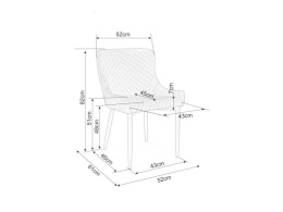 SIGNAL KRZESŁO COLIN B VELVET CZARNY STELAŻ/CZARNY BLUVEL19
