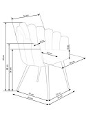 Halmar K410 krzesło do jadalni granatowy velvet, materiał: tkanina / stal malowana proszkowo