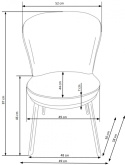 Halmar K447 krzesło do jadalni popielaty/czarny, materiał: tkanina / ekoskóra / stal malowana proszkowo