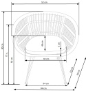 Halmar K456 krzesło naturalny/popielaty, materiał: rattan syntetyczny / tkanina / stal malowana proszkowo