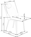 Halmar K470 krzesło j.popiel/c.popiel, materiał: tkanina / stal malowana proszkowo