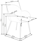 Halmar K480 krzesło do jadalni ciemny zielony, materiał: tkanina - velvet / stal malowana proszkowo