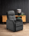 Halmar FELIPE 2 fotel wypoczynkowy czarny, rozkładany, materiał: tkanina velvet