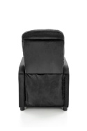 Halmar FELIPE 2 fotel wypoczynkowy czarny, rozkładany, materiał: tkanina velvet