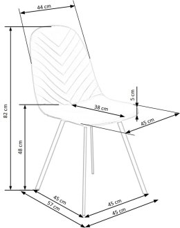 Halmar K462 krzesło do jadalni popiel, materiał: tkanina - velvet / metal