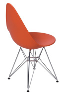Intesi Krzesło Rush DSR pomarańczowe tworzywo PP podstawa metalowa do domu i lokalu