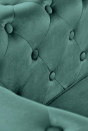 Halmar ERIKSEN fotel wypoczynkowy ciemny zielony / czarny, materiał: tkanina - velvet / drewno