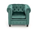 Halmar ERIKSEN fotel wypoczynkowy ciemny zielony / czarny, materiał: tkanina - velvet / drewno