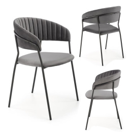 Halmar K426 krzesło popielaty, ( szary ) materiał: tkanina velvet / stal malowana proszkowo