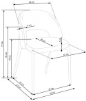 Halmar K486 krzesło do jadalni popiel, materiał: tkanina / stal malowan