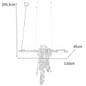 Moosee MOOSEE lampa wisząca LED PLANT czarna metal klosze szkło biały z donicą sztuczne rośliny w zestawie