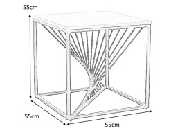 SIGNAL ŁAWA ORION KWADRATOWA MDF + OKLEINA DĄB / STELAŻ METAL CZARNY 55X55