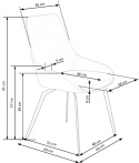 Halmar K479 krzesło do jadalni popiel materiał: tkanina - velvet / stal malowana