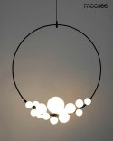 LAMPA WISZĄCA ROCIO Moosee MOOSEE CZARNA metalowa okrągłe klosze szklane BIAŁE 14xG9