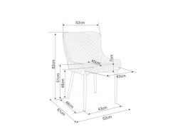 SIGNAL KRZESŁO COLIN B VELVET CZARNY STELAŻ/ SZARY BLUVEL14