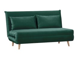 SIGNAL SOFA KANAPA SPIKE II ROZKŁADANA TAPICEROWANA VELVET ZIELONY TAP.189/ DREWNO BUK POWIERZCHNIA SPANIA 148x193