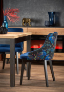 Halmar ENDO krzesło czarny / tap: BLUVEL 86 (granatowy), materiał: drewno lite - bukowe / tkanina velvet