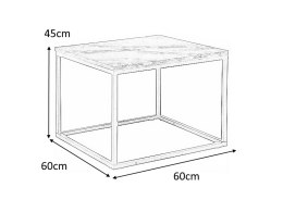 SIGNAL ŁAWA ROSSI B KWADRATOWA BLAT PŁYTA LAMINOWANA CZARNY EFEKT MARMURU/ STELAŻ METAL CZARNY MAT 60X60