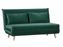 SIGNAL SOFA KANAPA SPIKE II ROZKŁADANA TAPICEROWANA VELVET ZIELONY TAP.189/ DREWNO BUK POWIERZCHNIA SPANIA 148x193