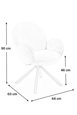 Halmar K498 krzesło do jadalni z funkcją obracania popielaty materiał: tkanina - boucle / stal