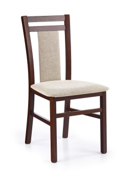 Halmar HUBERT8 krzesło drewniane ciemny orzech / tkanina tap: Lars 07 odcienie beżu