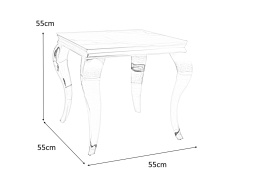 ŁAWA STOLIK KWADRATOWY PRINCE B CERAMIC BIAŁY CALACATTA / CHROM 55X55 SIGNAL BLAT CERAMIKA STELAŻ STAL NIERDZEWNA