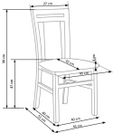 Halmar HUBERT8 krzesło drewniane wenge /tkanina tap: Lars 07 odcienie beżu
