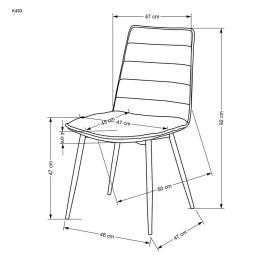 Halmar K493 krzesło beżowy materiał: tkanina / stal malowana proszkowo