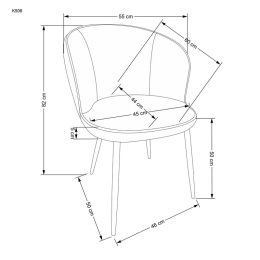 Halmar K506 krzesło wielobarwny materiał: tkanina - velvet / stal malowana proszkowo